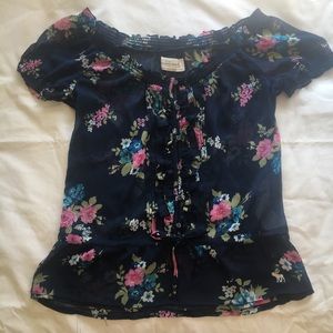 Abercrombie sheer floral top